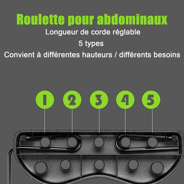 Roue abdominale 1,2kg tendeur multifonctionnel double roue abdominale ronde minceur du ventre perte bras renforcement des abdominaux